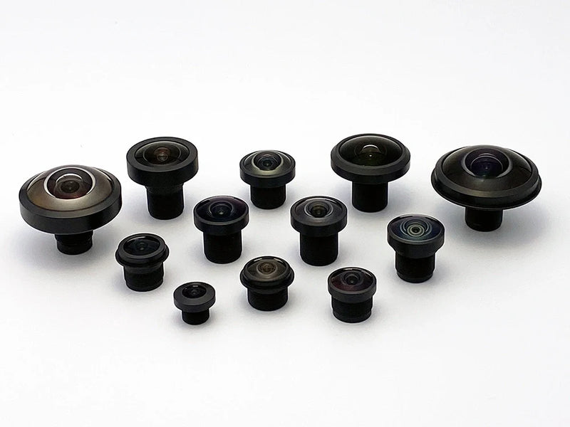 Commonlands M12 fisheye lenses with domed front elements for 180 degree and wider coverage