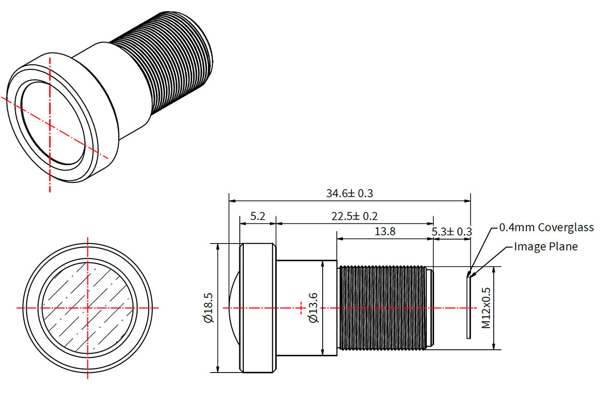 Low Distortion 7.8mm M12 Lens