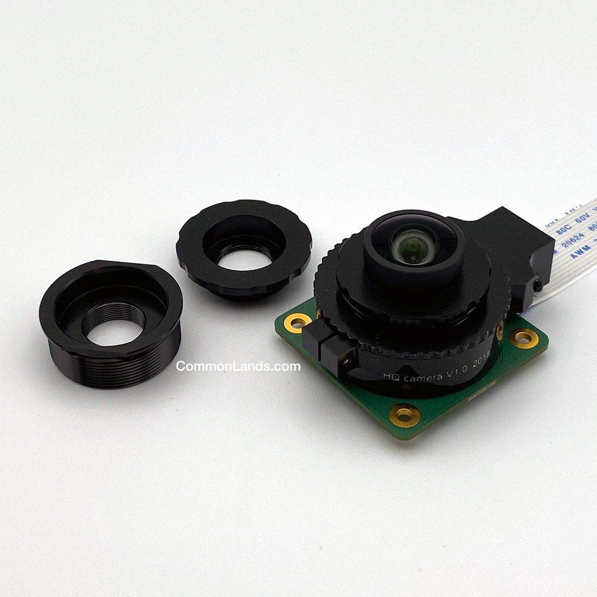 An M12 to CS mount adapter for S Mount Lenses and the Raspberry Pi High Quality.
