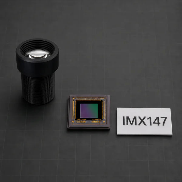 IMX147 image sensor with a recommended Commonlands lens and calculated field of view