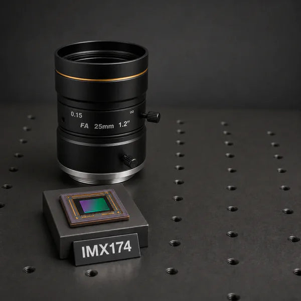 IMX174 image sensor with a recommended Commonlands lens and calculated field of view