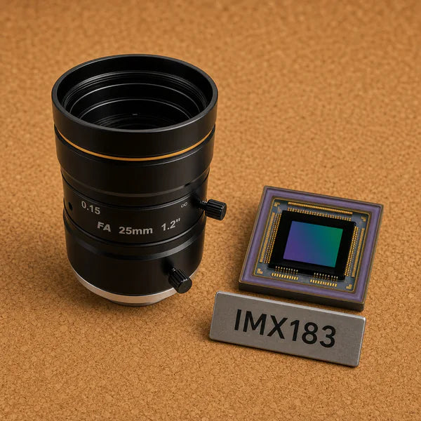 IMX183 image sensor with a recommended Commonlands lens and calculated field of view
