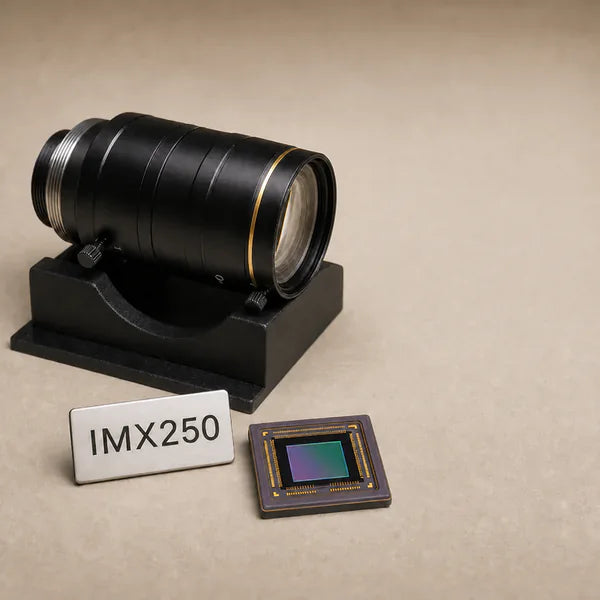 IMX250 image sensor with a recommended Commonlands lens and calculated field of view