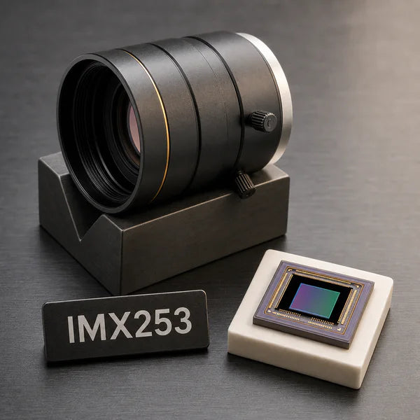 IMX253 image sensor with a recommended Commonlands lens and calculated field of view