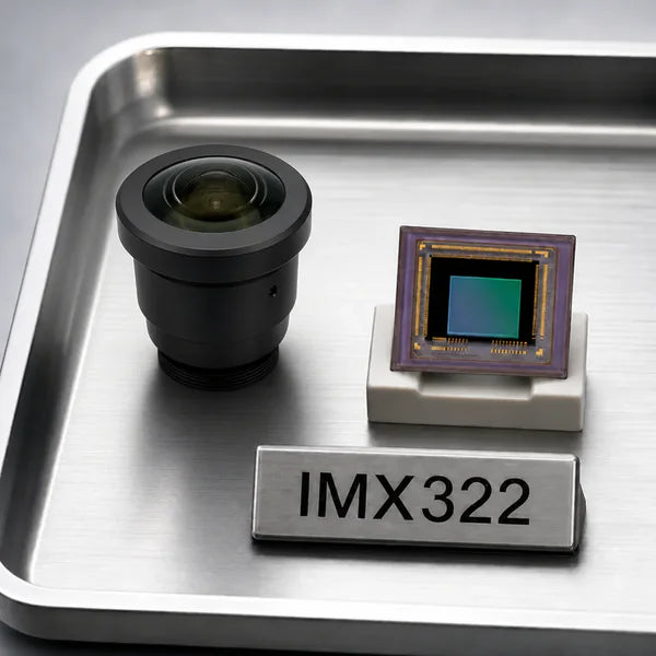 IMX322 image sensor with a recommended Commonlands lens and calculated field of view