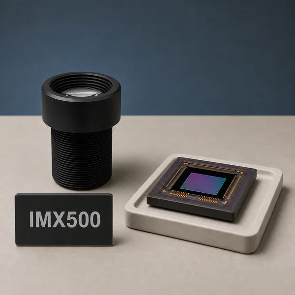 IMX500 image sensor with a recommended Commonlands lens and calculated field of view