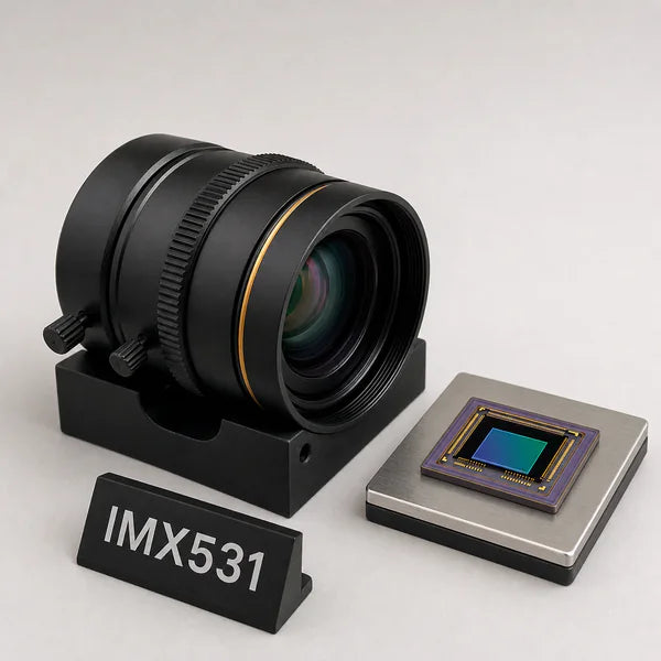 IMX531 image sensor with a recommended Commonlands lens and calculated field of view