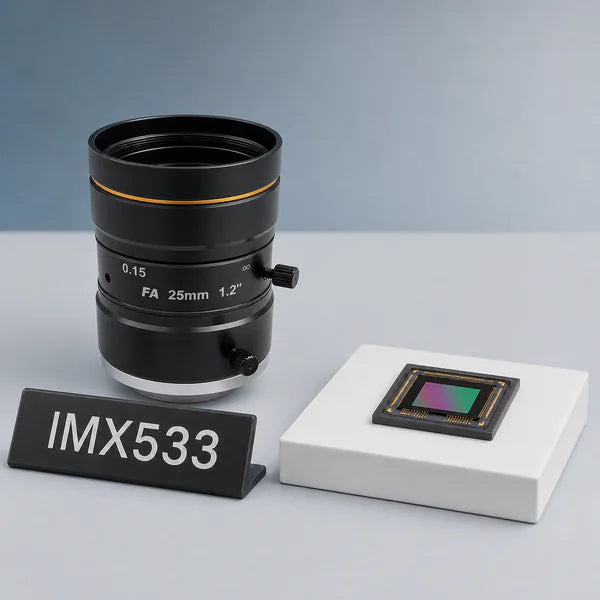 IMX533 image sensor with a recommended Commonlands lens and calculated field of view