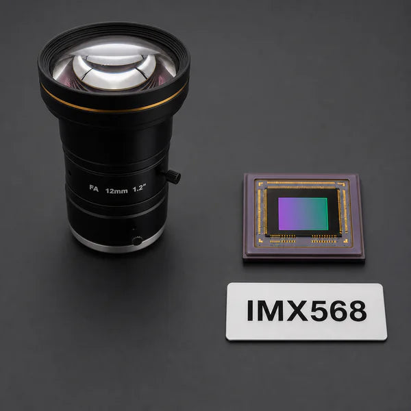 IMX568 image sensor with a recommended Commonlands lens and calculated field of view