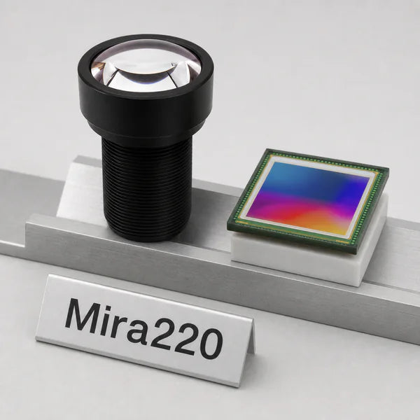 Mira220 image sensor with a recommended Commonlands lens and calculated field of view
