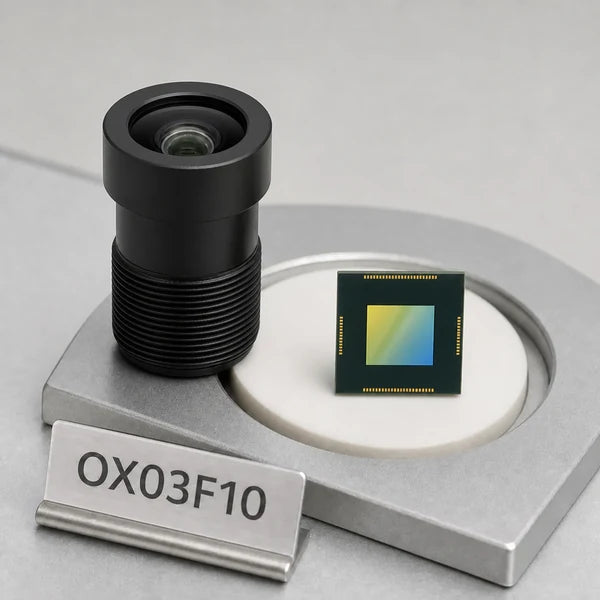 OX03F10 image sensor with a recommended Commonlands lens and calculated field of view